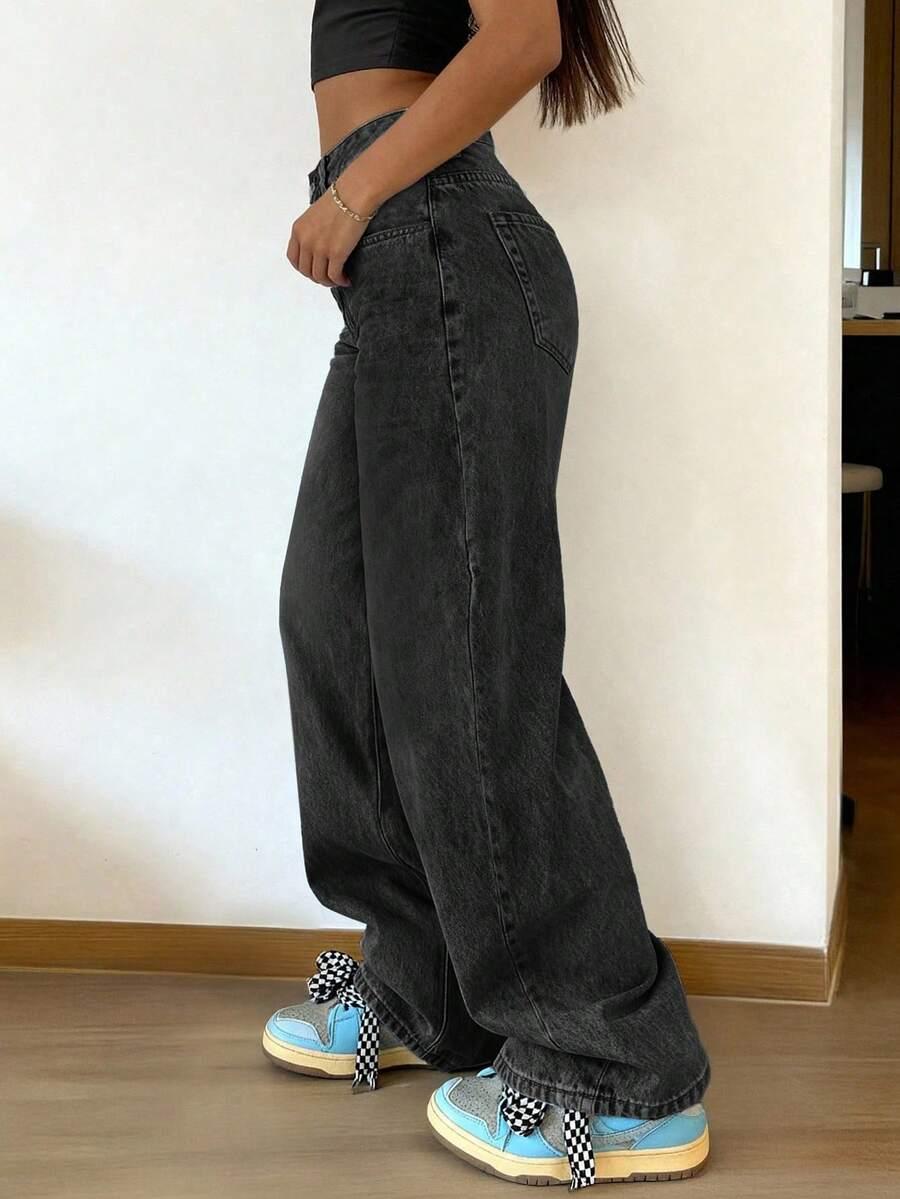 SZEROKIE SPODNIE JEANS