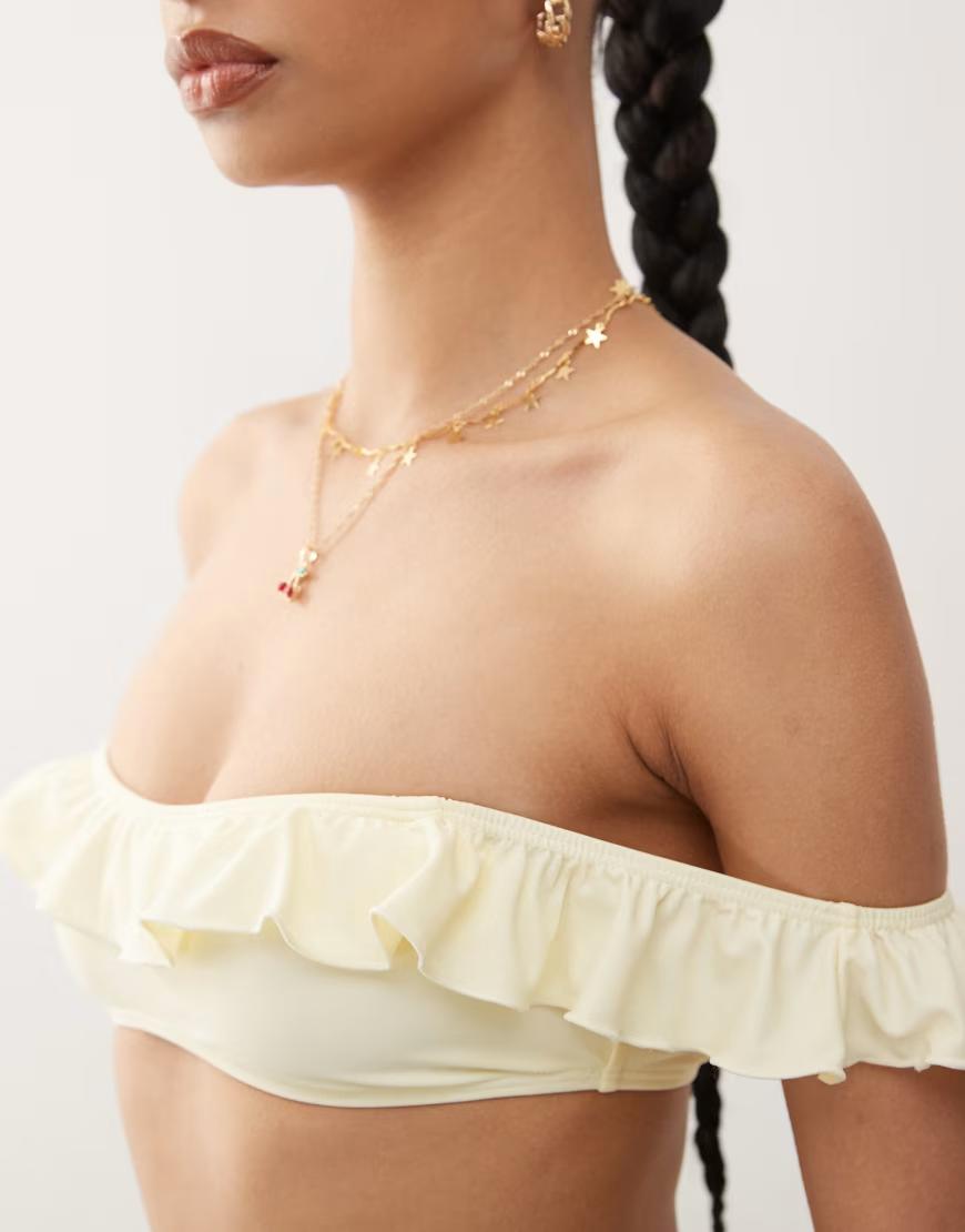 żółta GÓRA OD BIKINI odkryte ramiona 