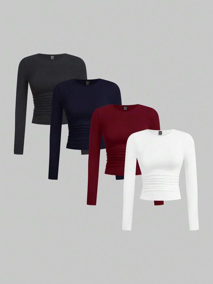 bluzka z długim rękawem 4-pack