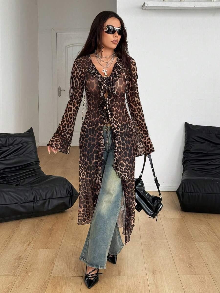 długa bluzka animal print