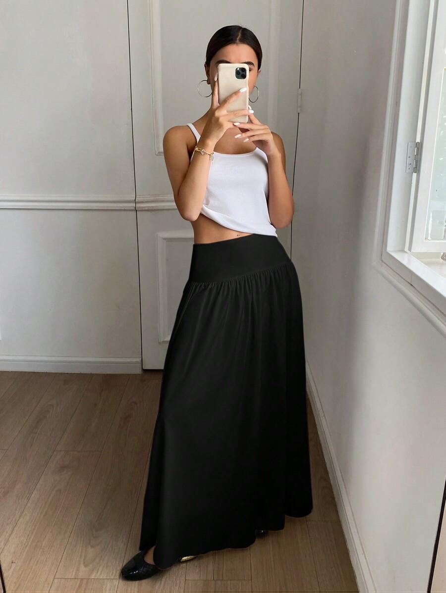 czarna maxi spódnica