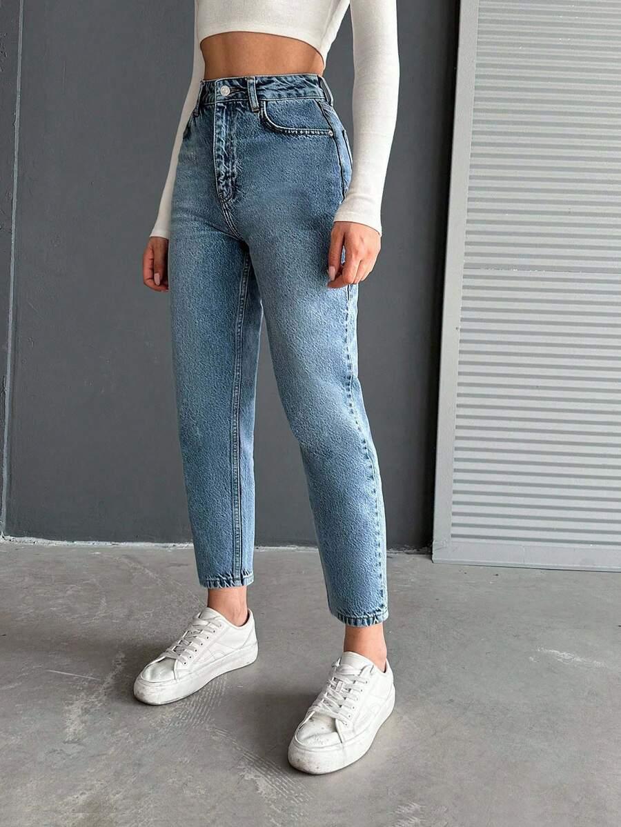 spodnie jeans wysoki stan