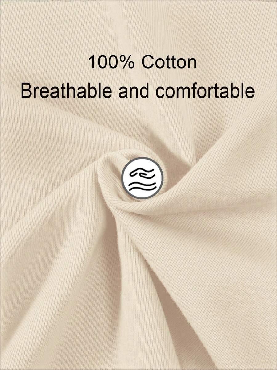 beżowy T-shirt okrągły dekolt