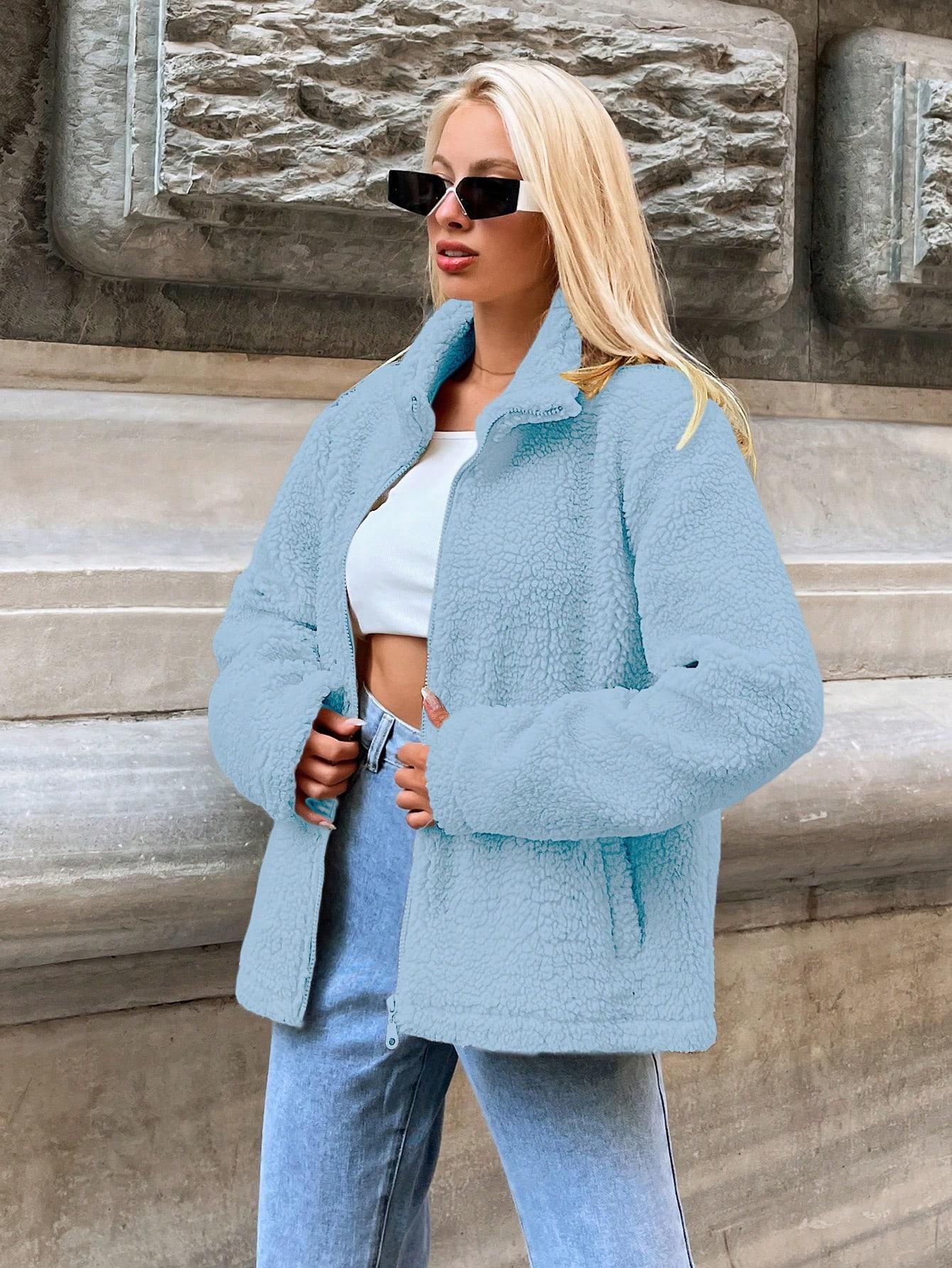 niebieska ROZPINANA BLUZA