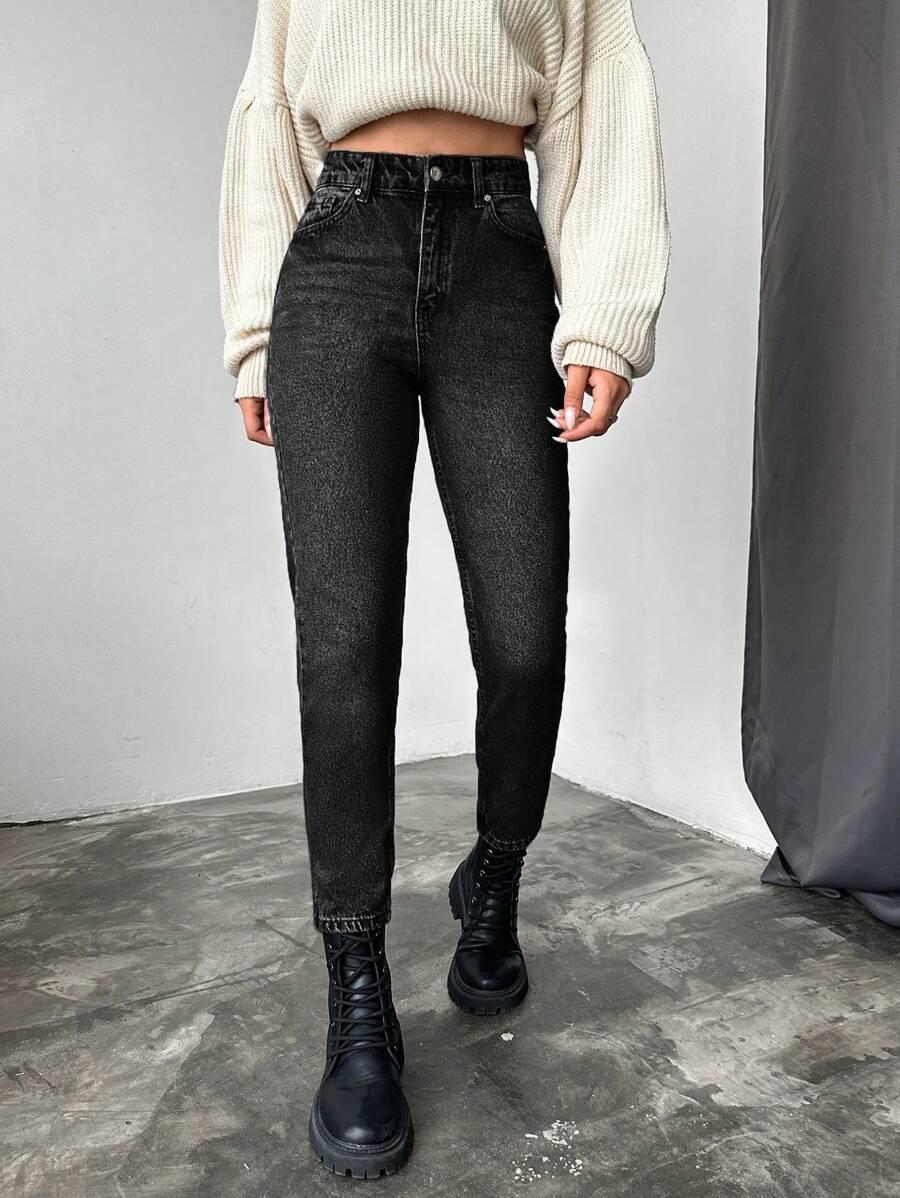 CZARNE SPODNIE JEANS