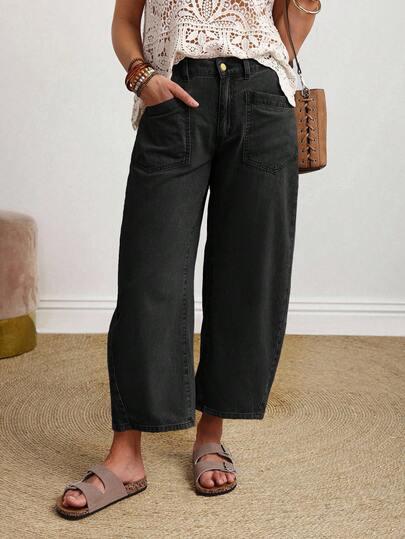 CZARNE SPODNIE JEANS