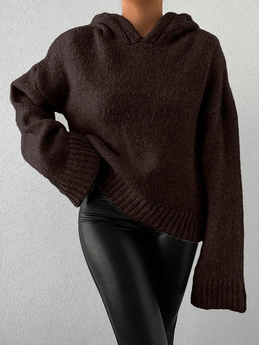 brązowy sweter kaptur