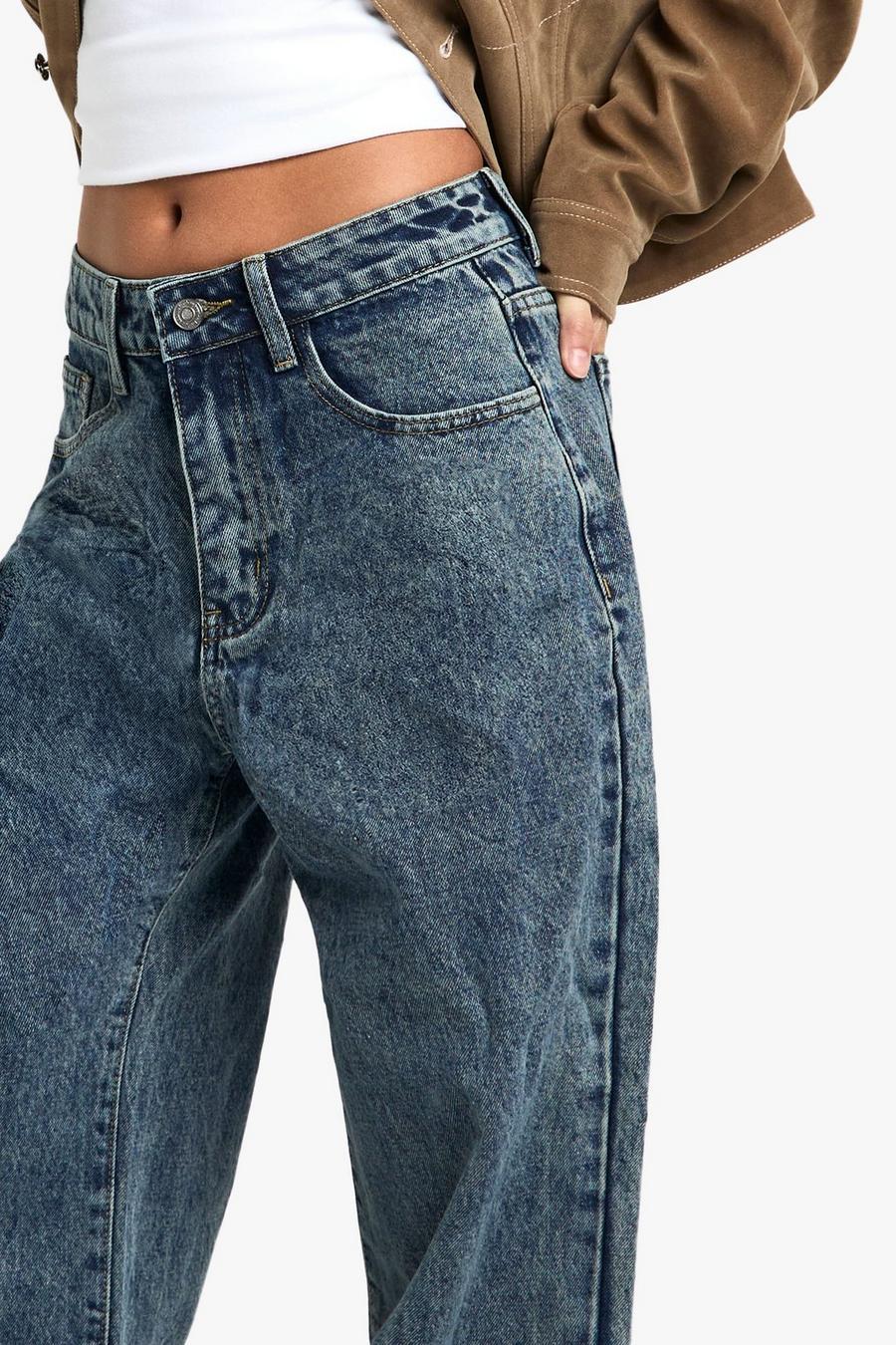 LUŹNE SPODNIE JEANS WYSOKI STAN