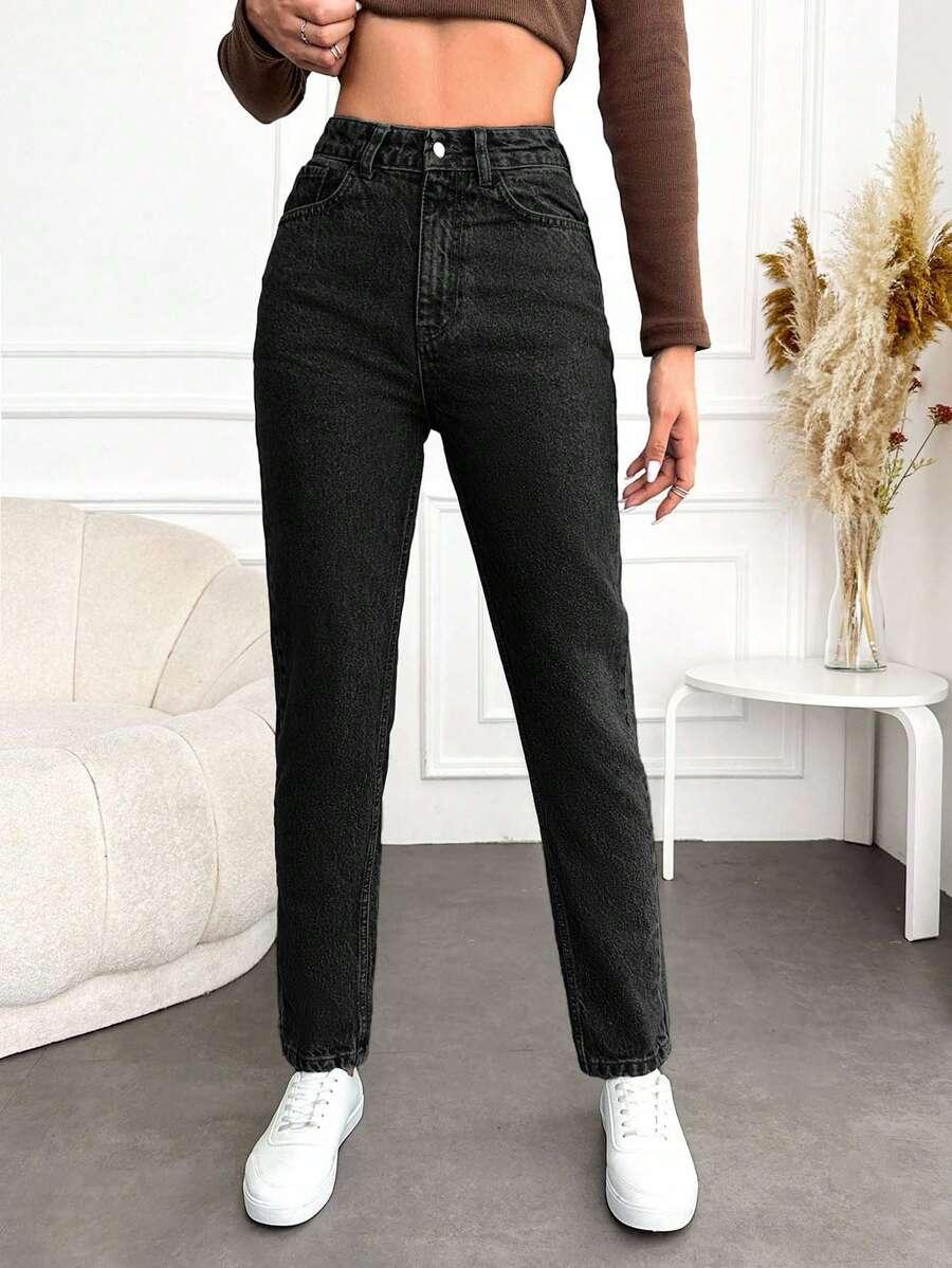 CZARNE SPODNIE JEANS
