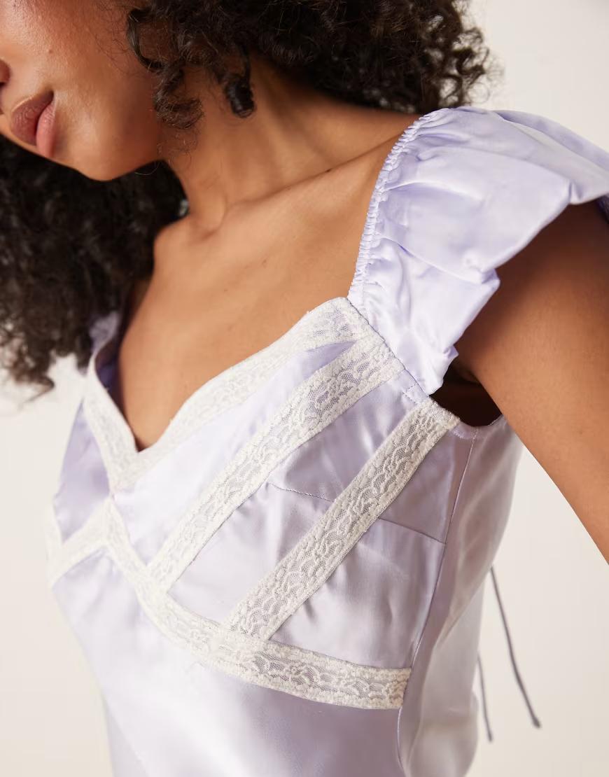 fioletowy satynowy top