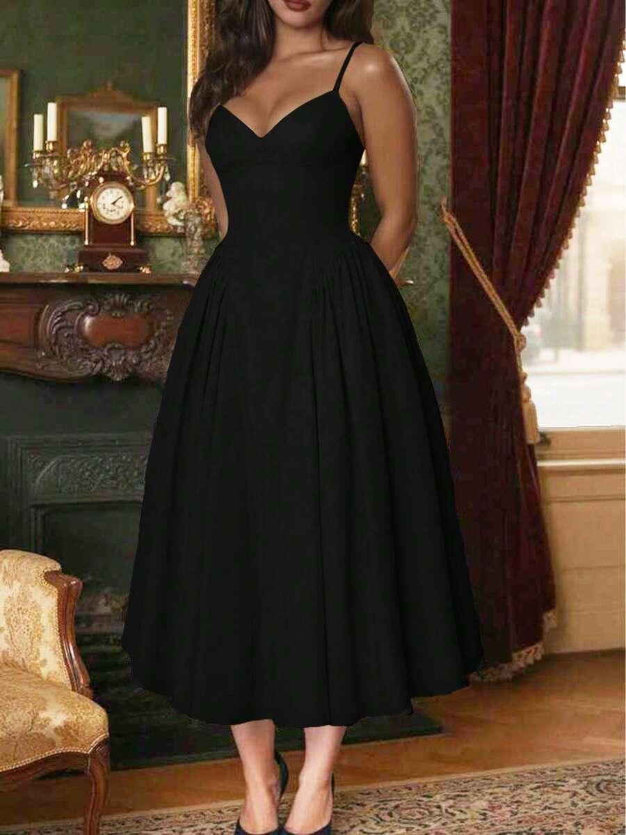 CZARNA MAXI SUKIENKA 