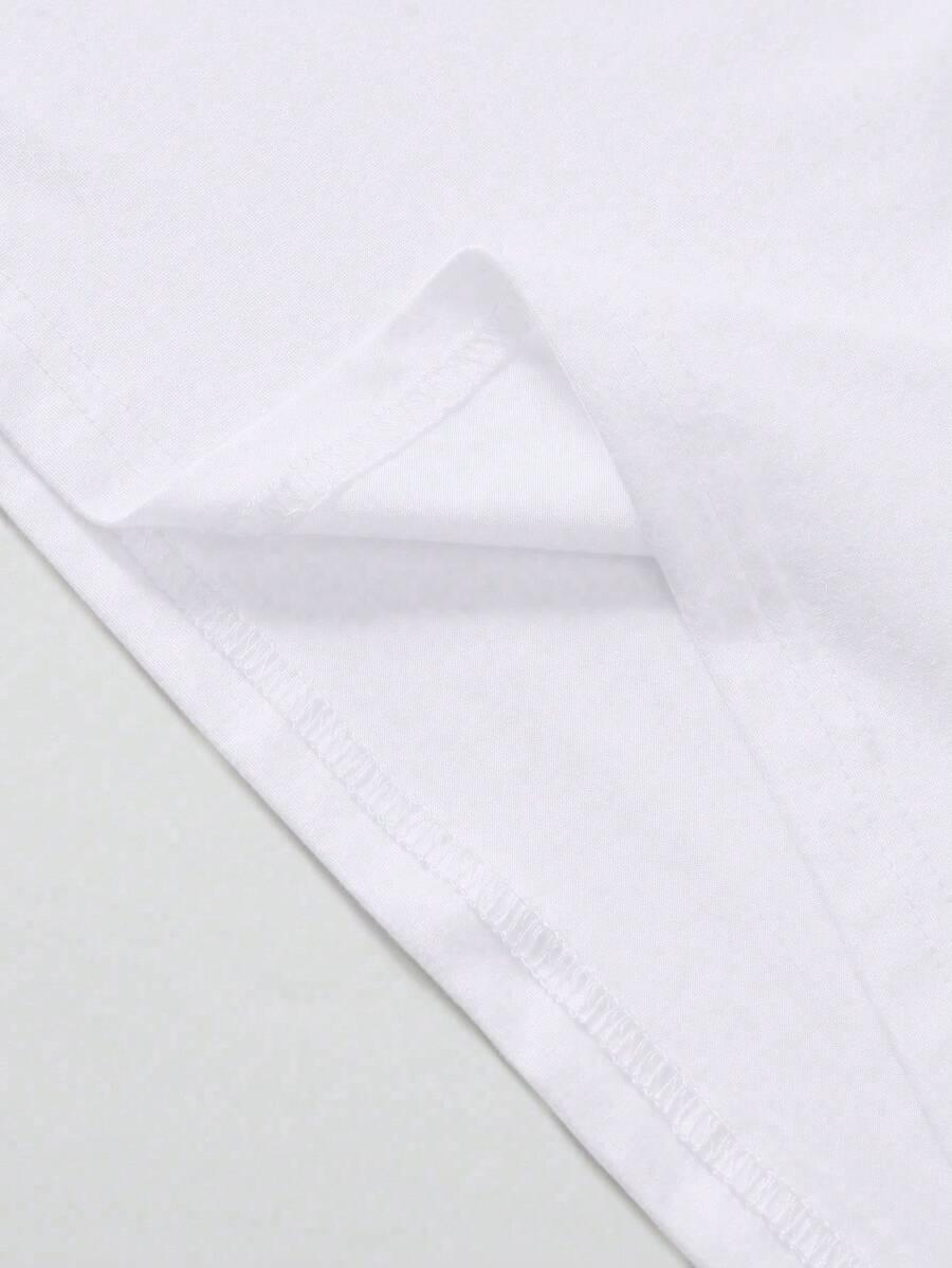 t-shirt okrągły dekolt nadruk