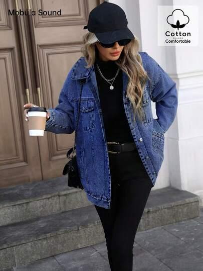 niebieska kurtka jeans 