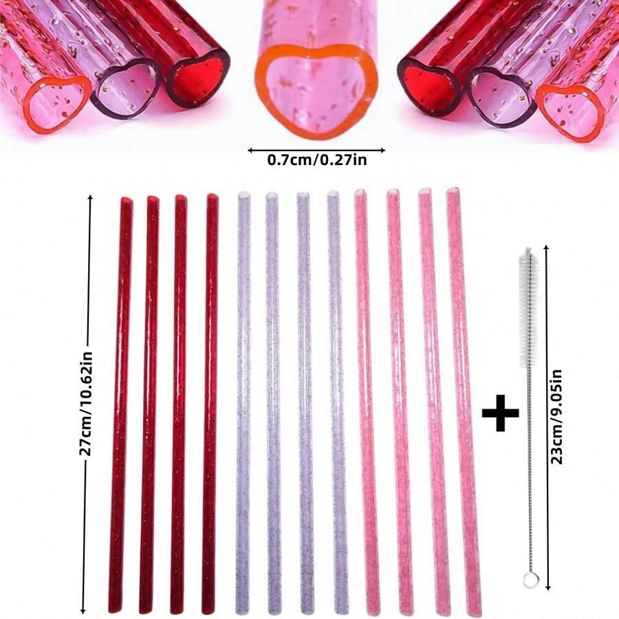 SŁOMKI W KSZTAŁCIE SERCA SZCZOTECZKA DO CZYSZCZENIA 12-PACK