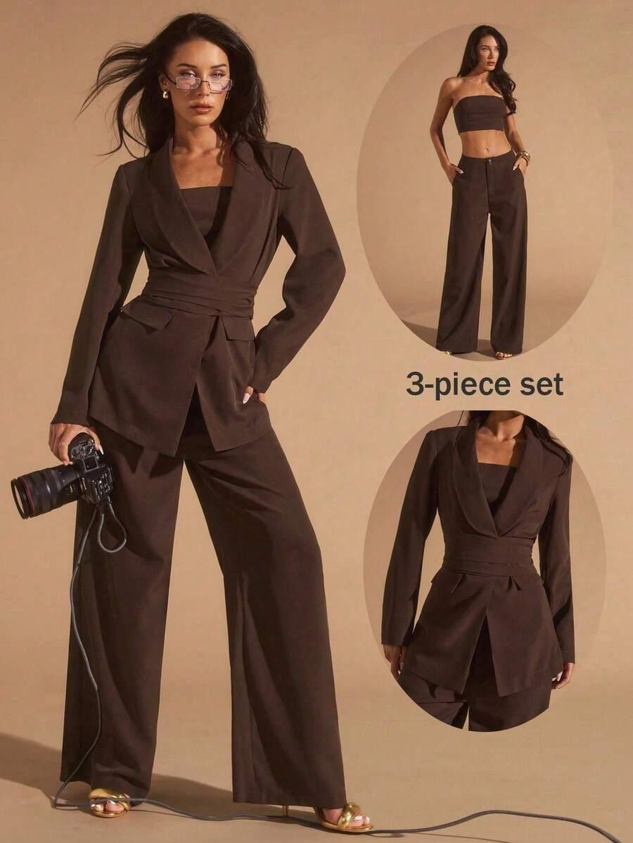 brązowe spodnie casual