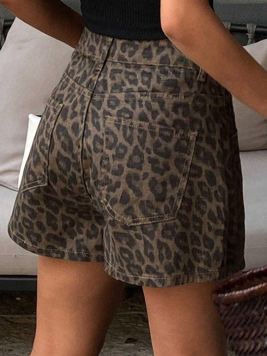 spodenki jeans animal print