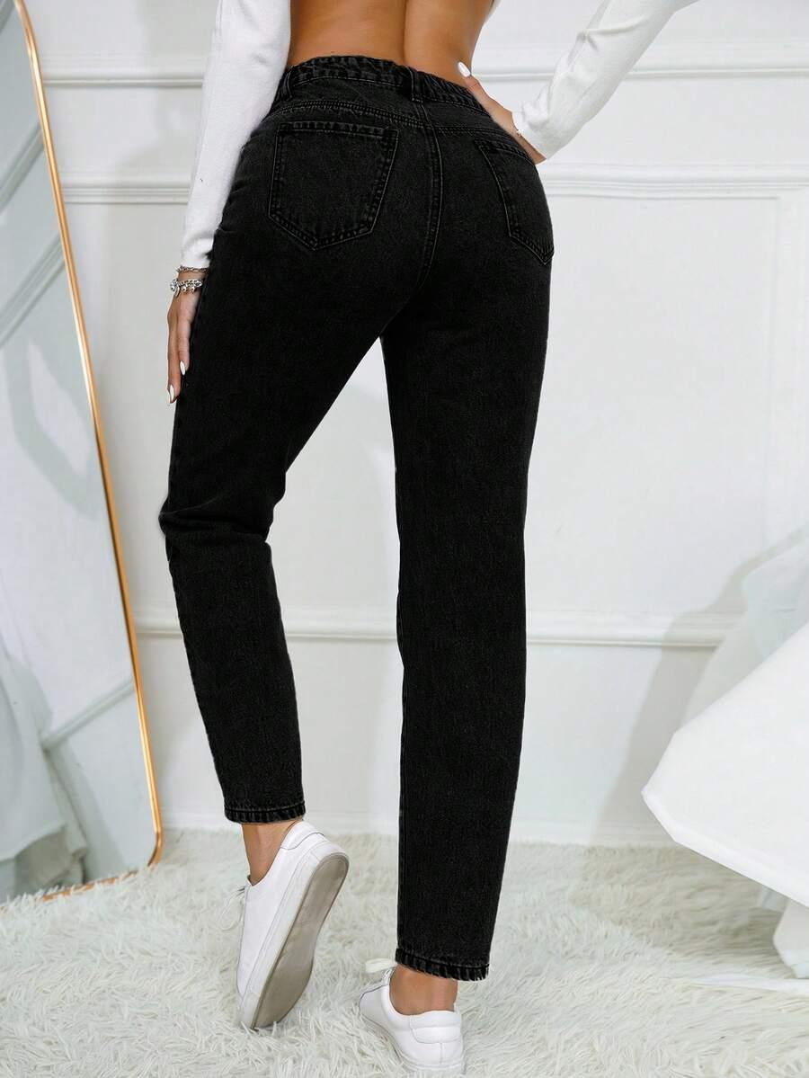 CZARNE SPODNIE JEANS