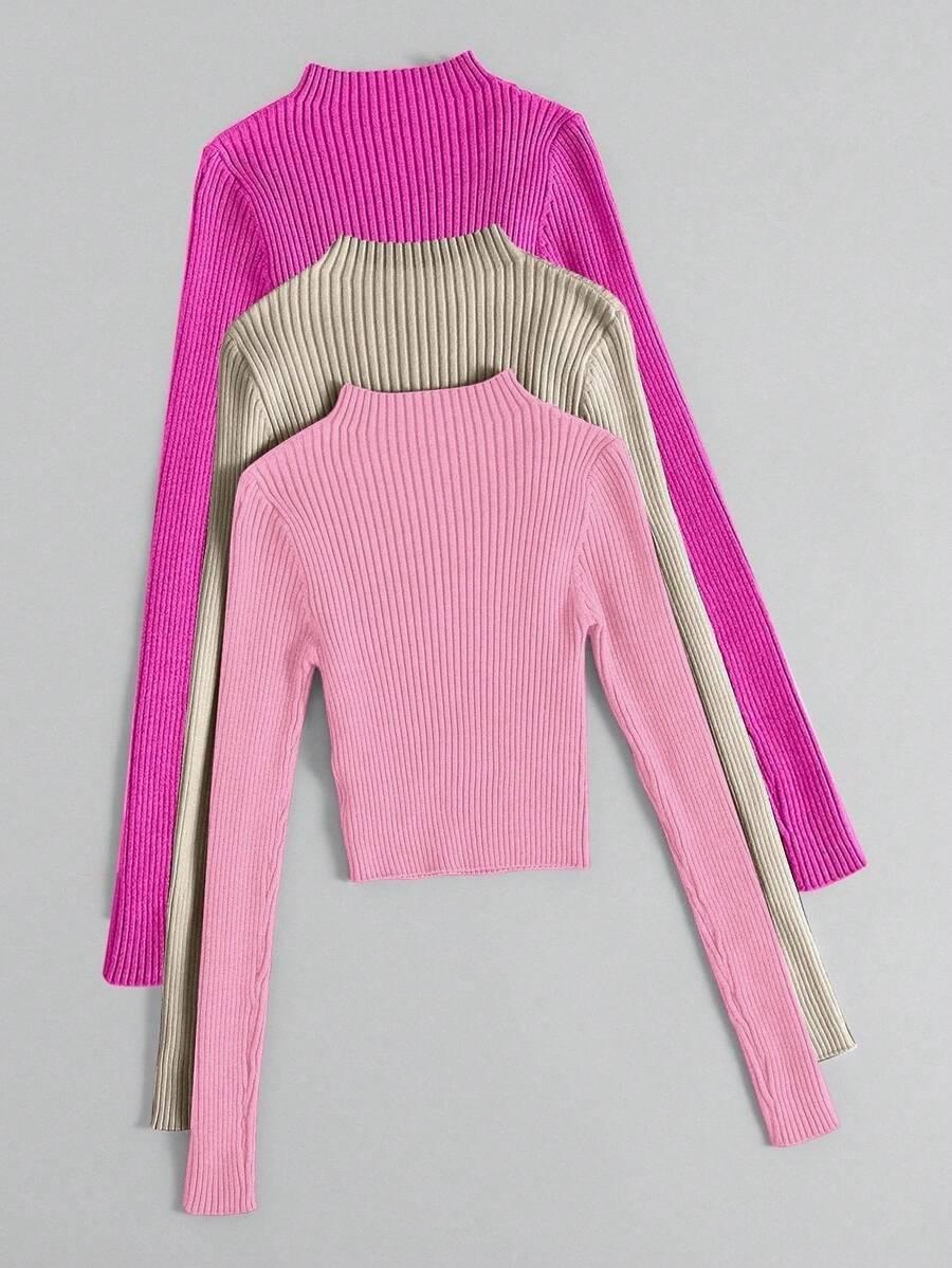 sweter prążki stójka 3-pack