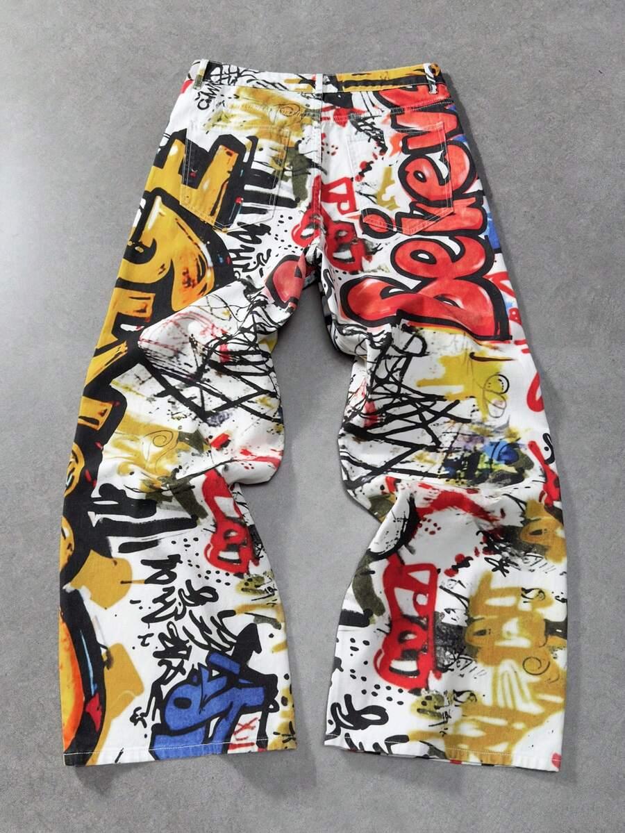 SPODNIE JEANS NADRUK