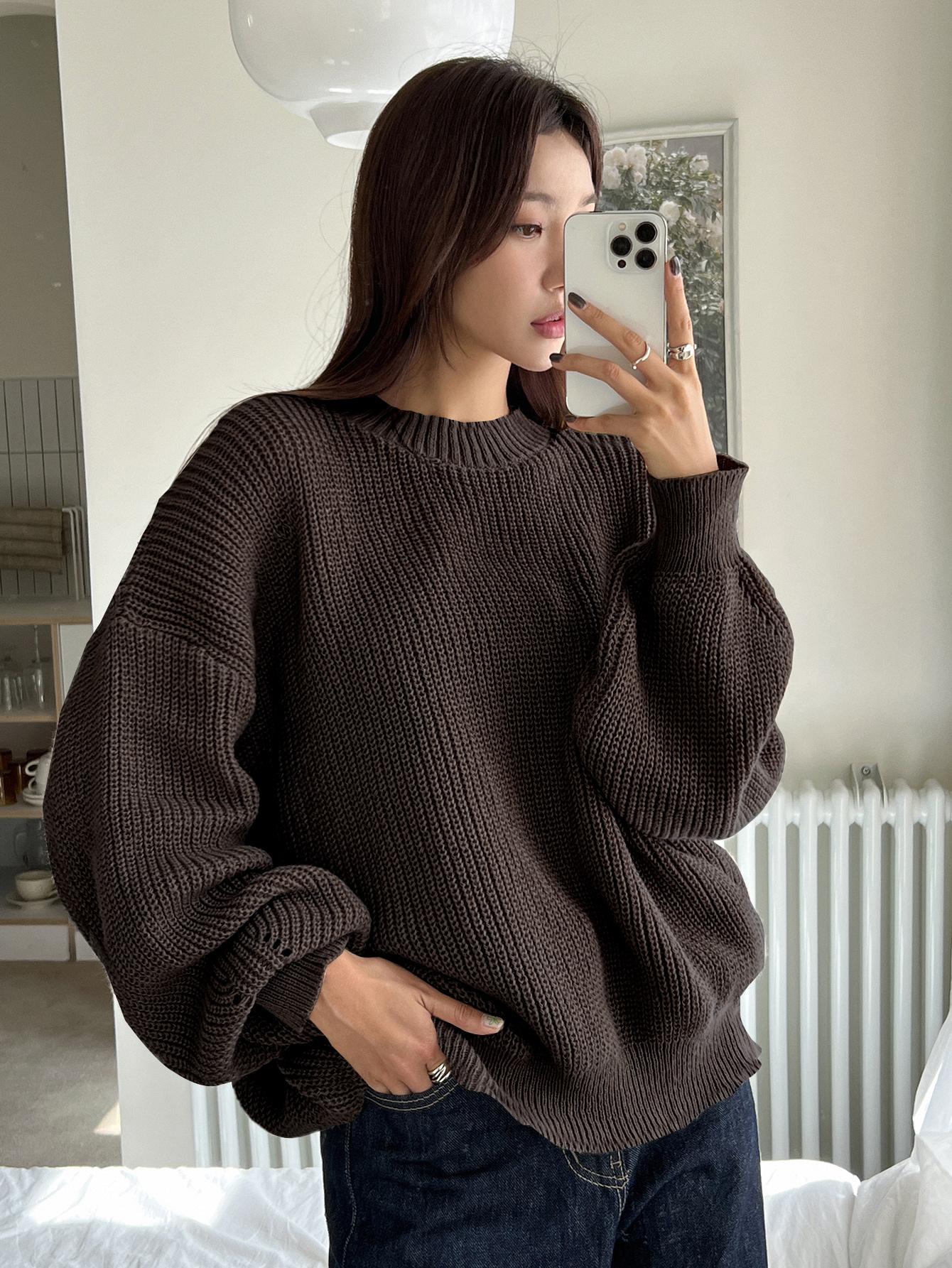 BRĄZOWY SWETER CASUAL