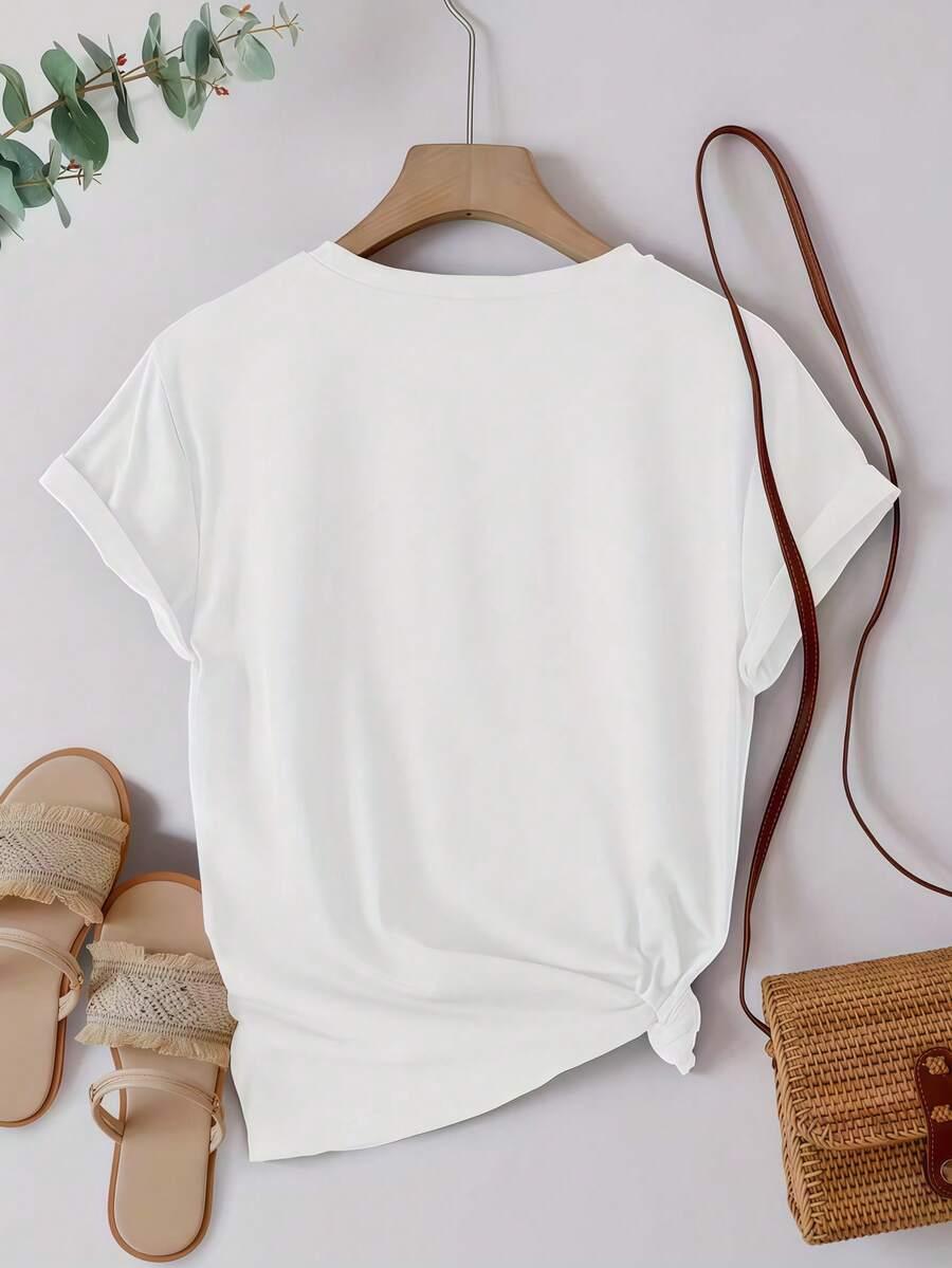 BIAŁY T-SHIRT NADRUK