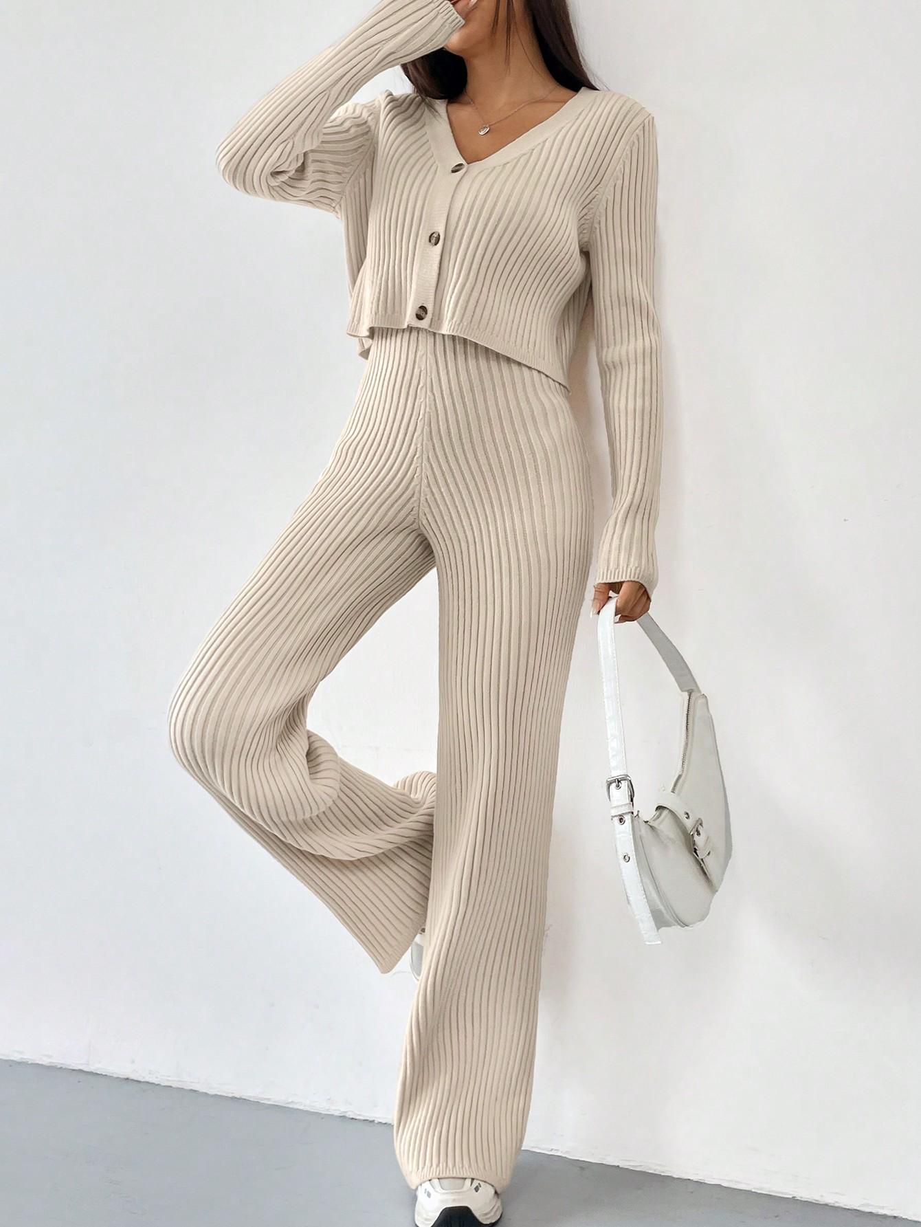 beżowy SWETER PRĄŻKI