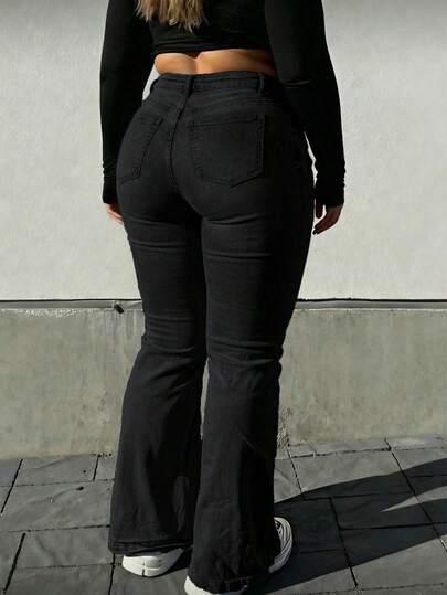 CZARNE SPODNIE JEANS