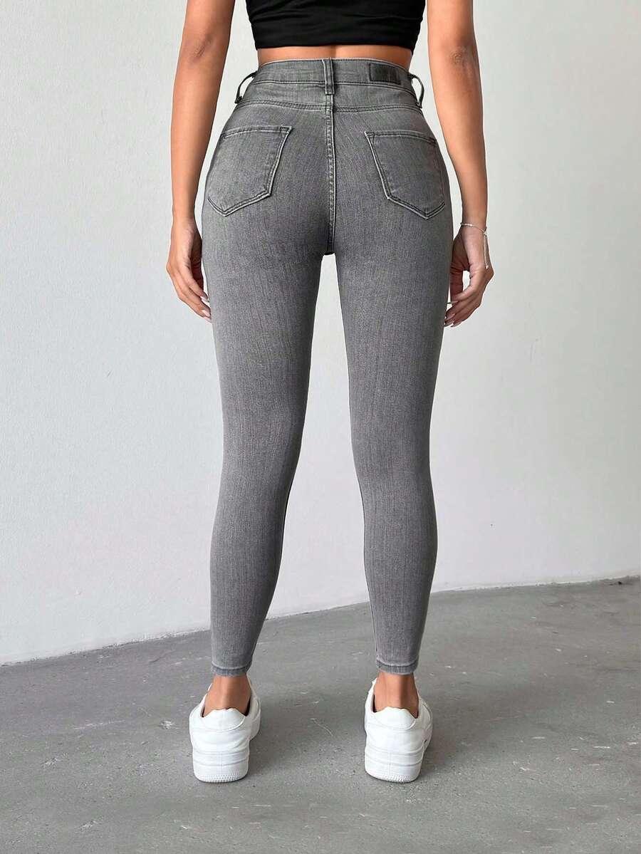 SZARE SPODNIE JEANS