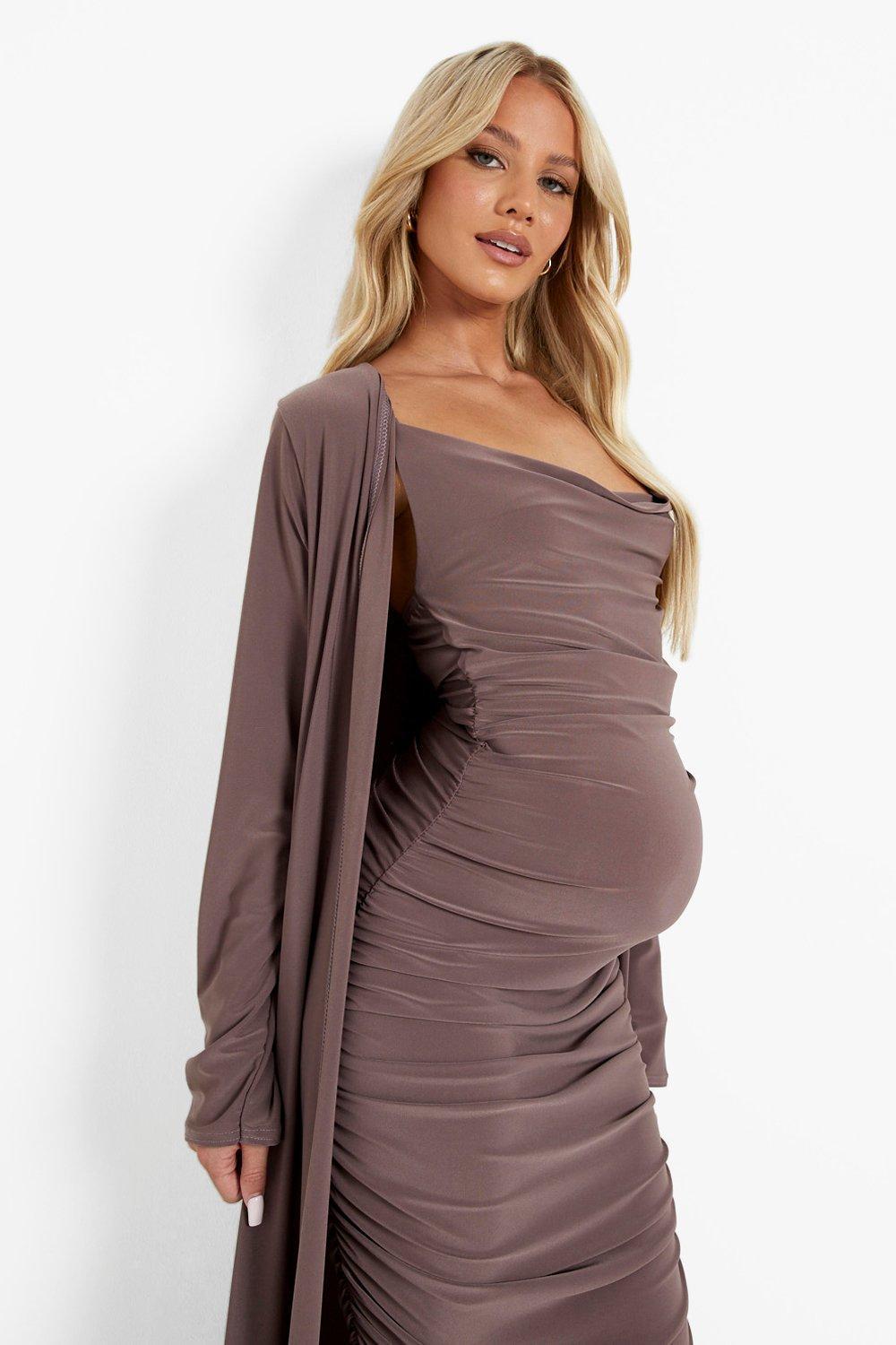 drapowana ciążowa sukienka na ramiączkach