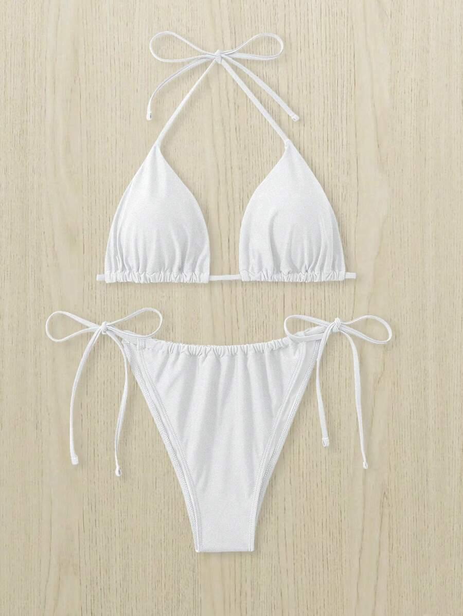 BIAŁE DWUCZĘŚCIOWE BIKINI DAMSKIE