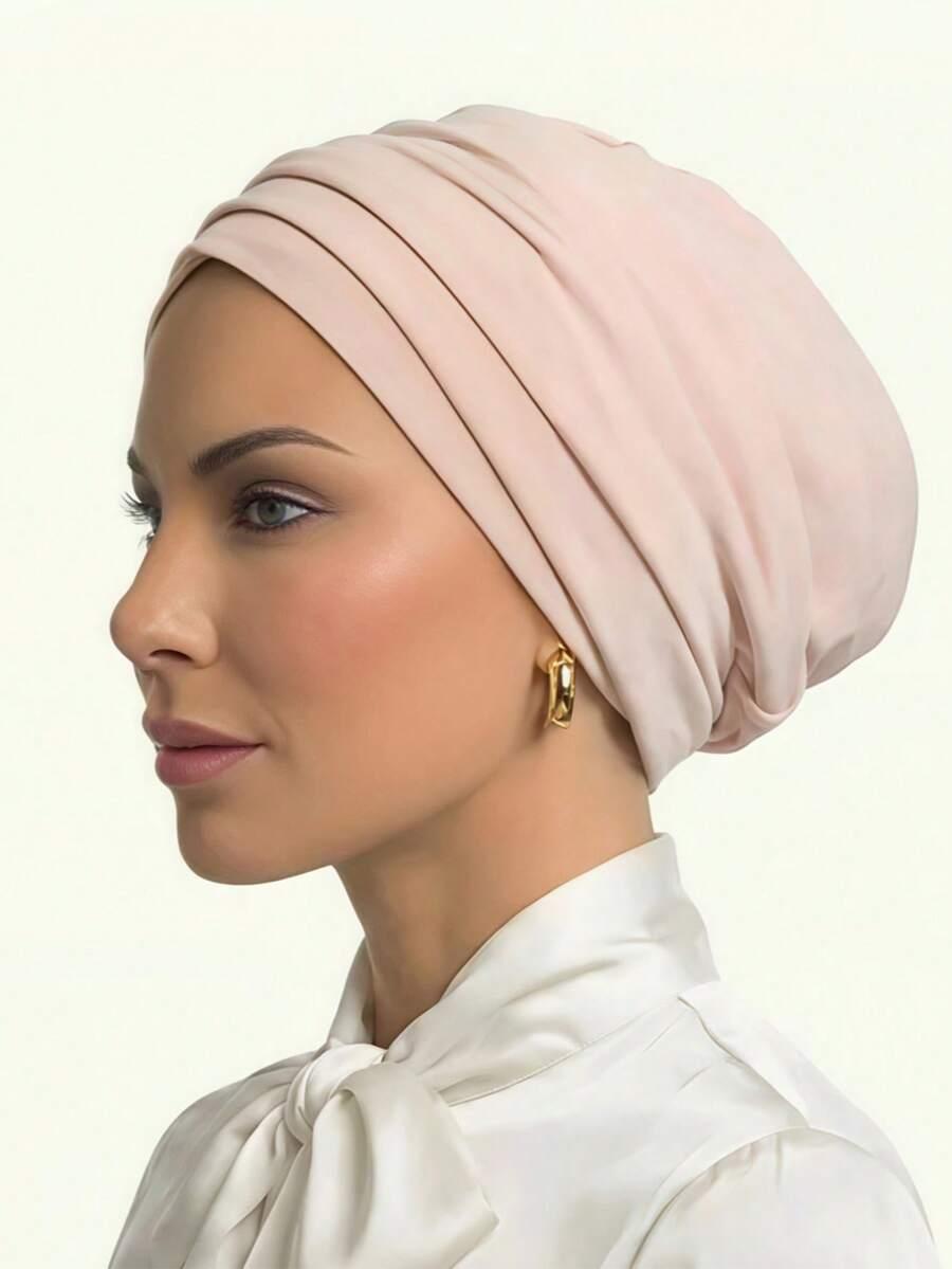 różowy turban na głowę