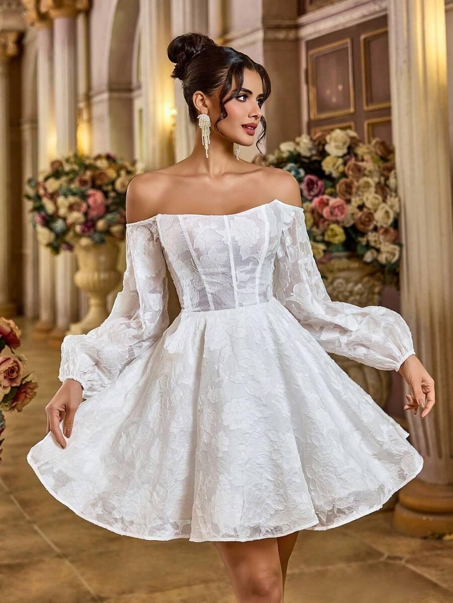 sukienka odkryte ramiona organza
