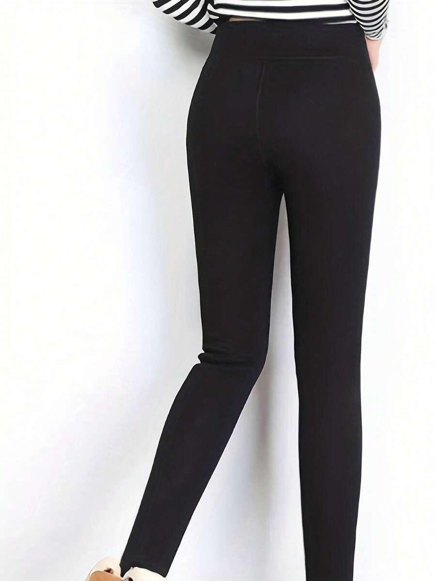 CZARNE OCIEPLANE LEGGINSY