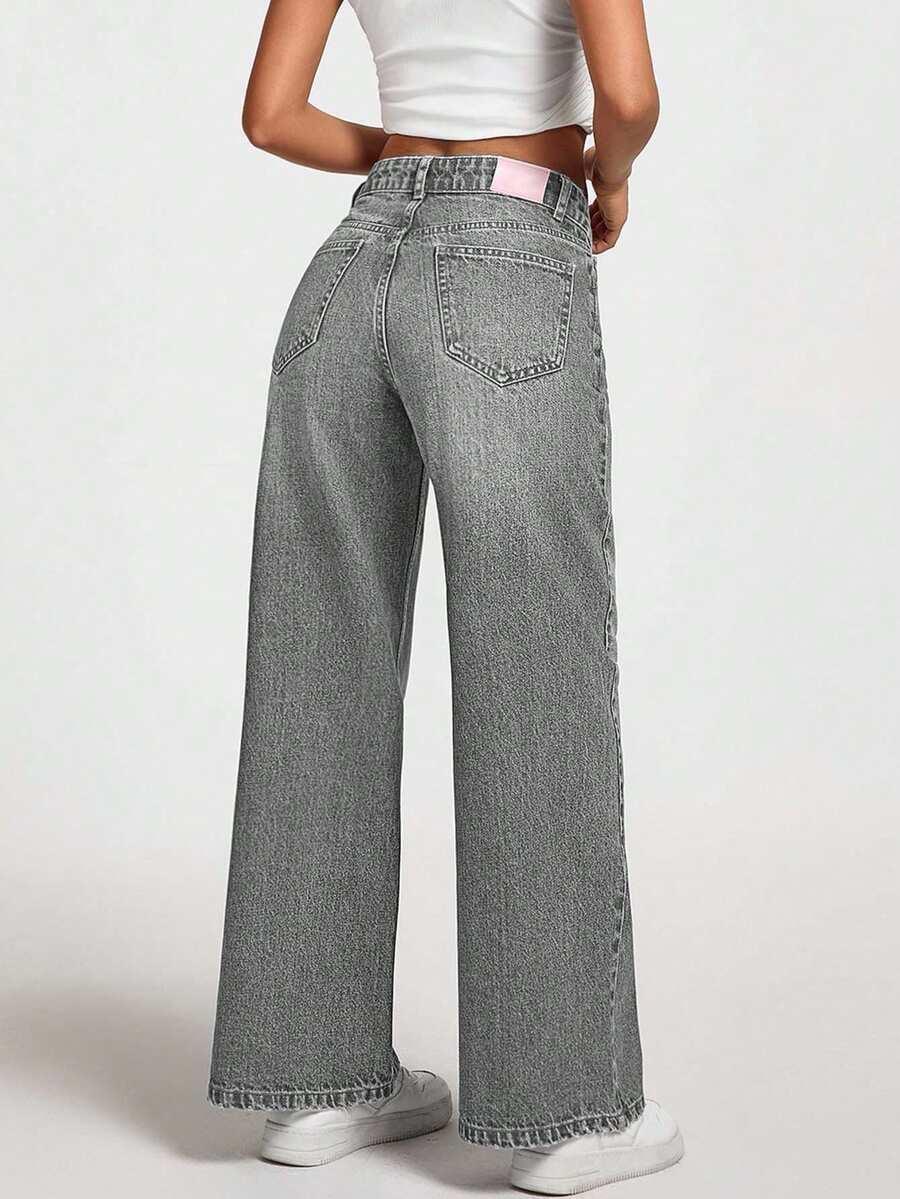 SZARE SPODNIE JEANS