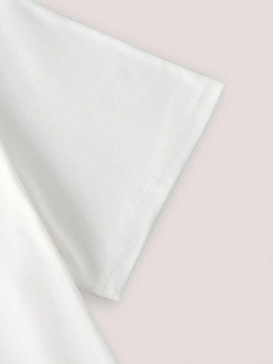 biały t-shirt okrągły dekolt print 
