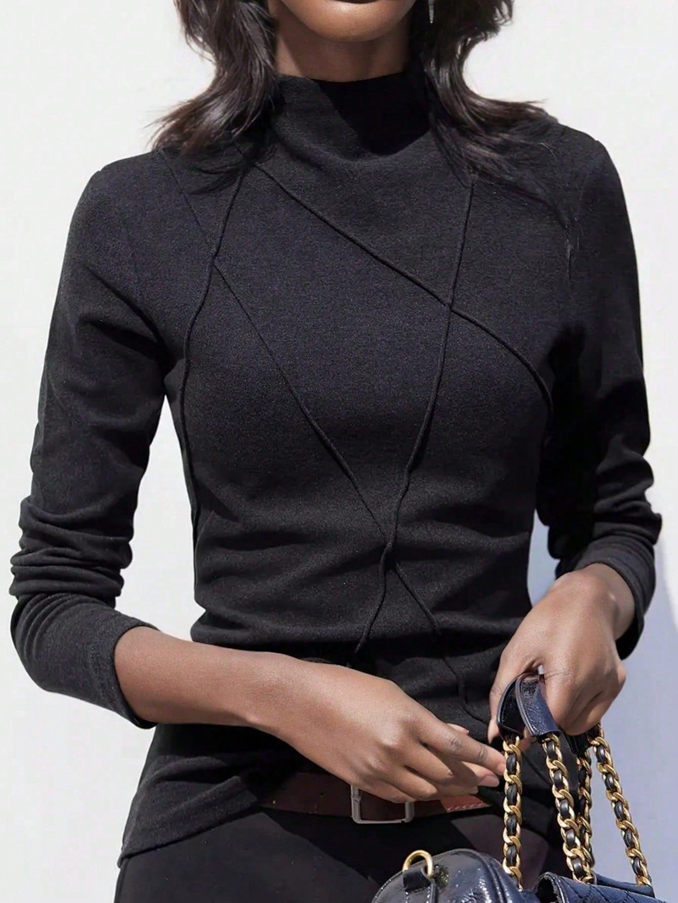 CZARNA BLUZKA DŁUGI RĘKAW