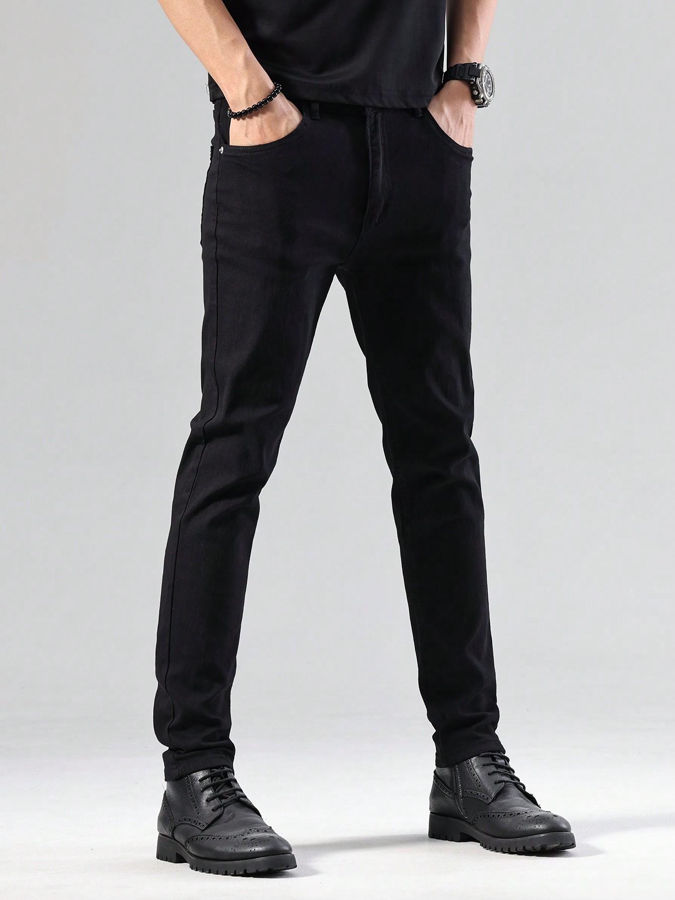 CZARNE SPODNIE RURKI JEANS