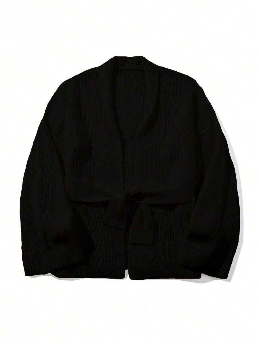 czarny sweter kardigan