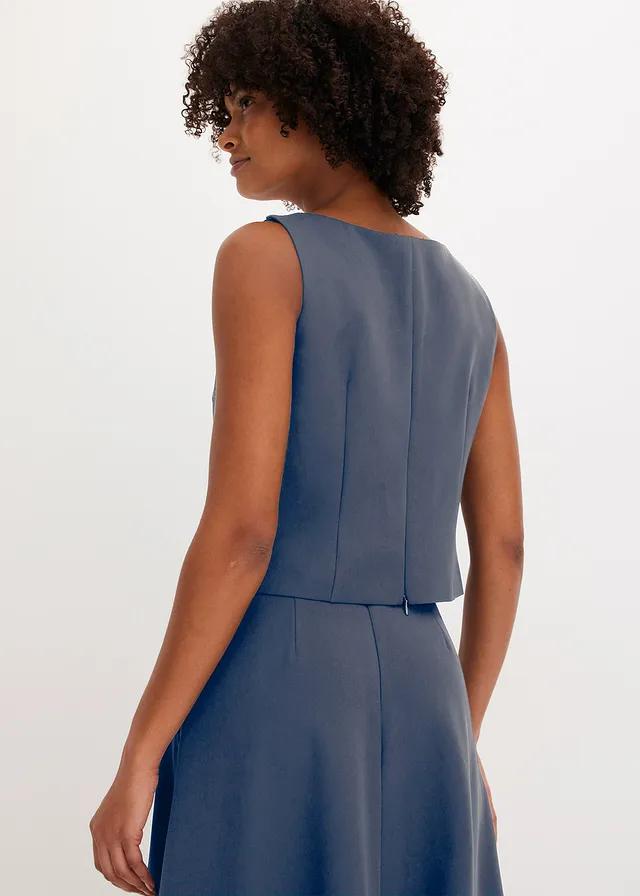 ELEGANCKA BLUZKA BEZ RĘKAWÓW V-NECK