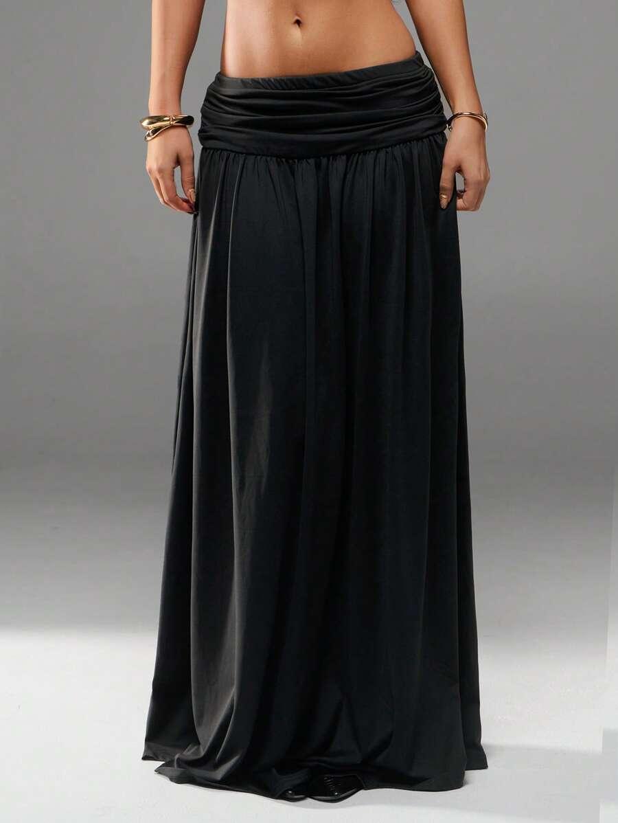 CZARNA SPÓDNICA MAXI 