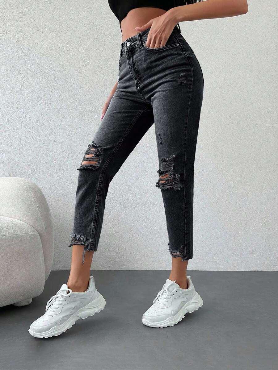 czarne spodnie jeans