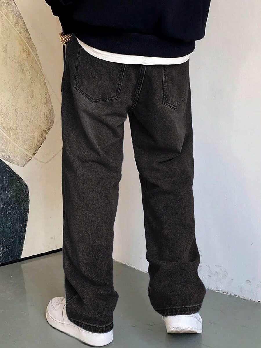 CZARNE SPODNIE JEANS 