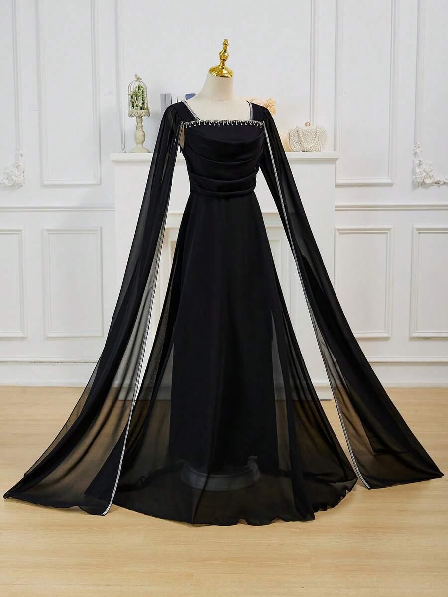 czarna maxi sukienka