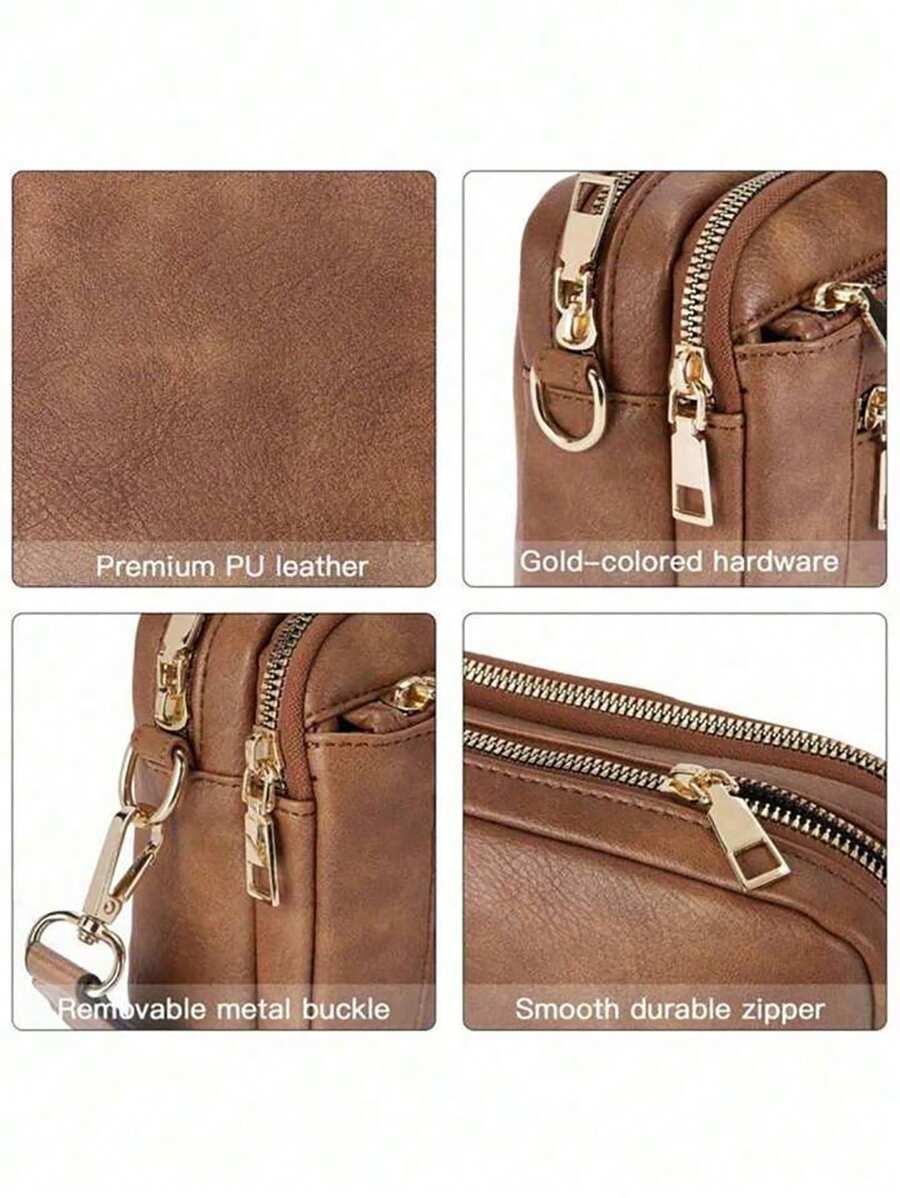 brązowa torebka zip 