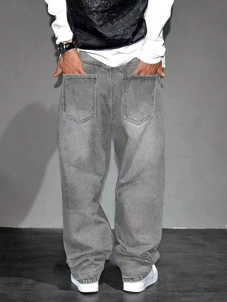 SZARE SPODNIE JEANS