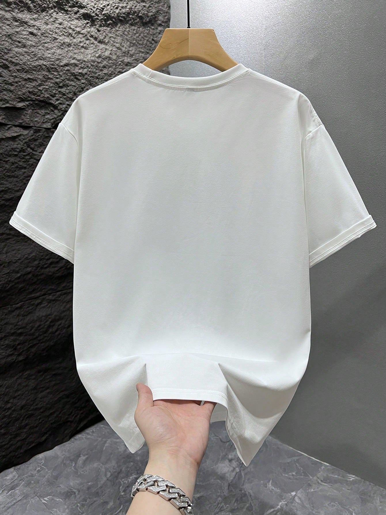 biały t-shirt casual