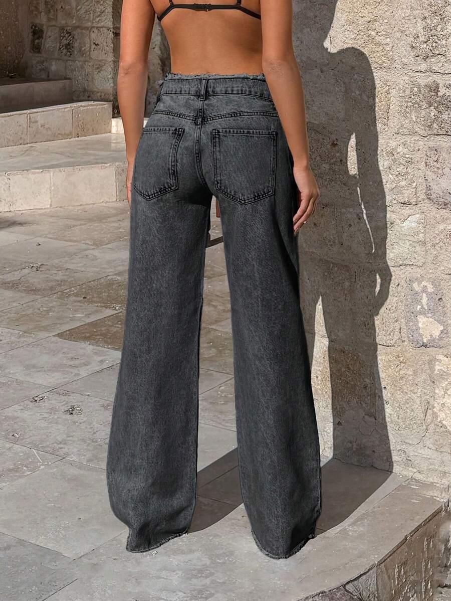 SZARE SPODNIE JEANS 