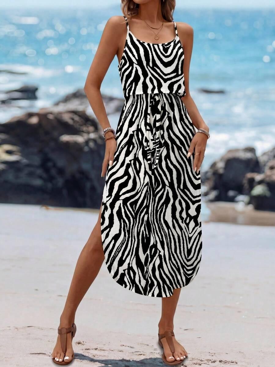midi sukienka animal print