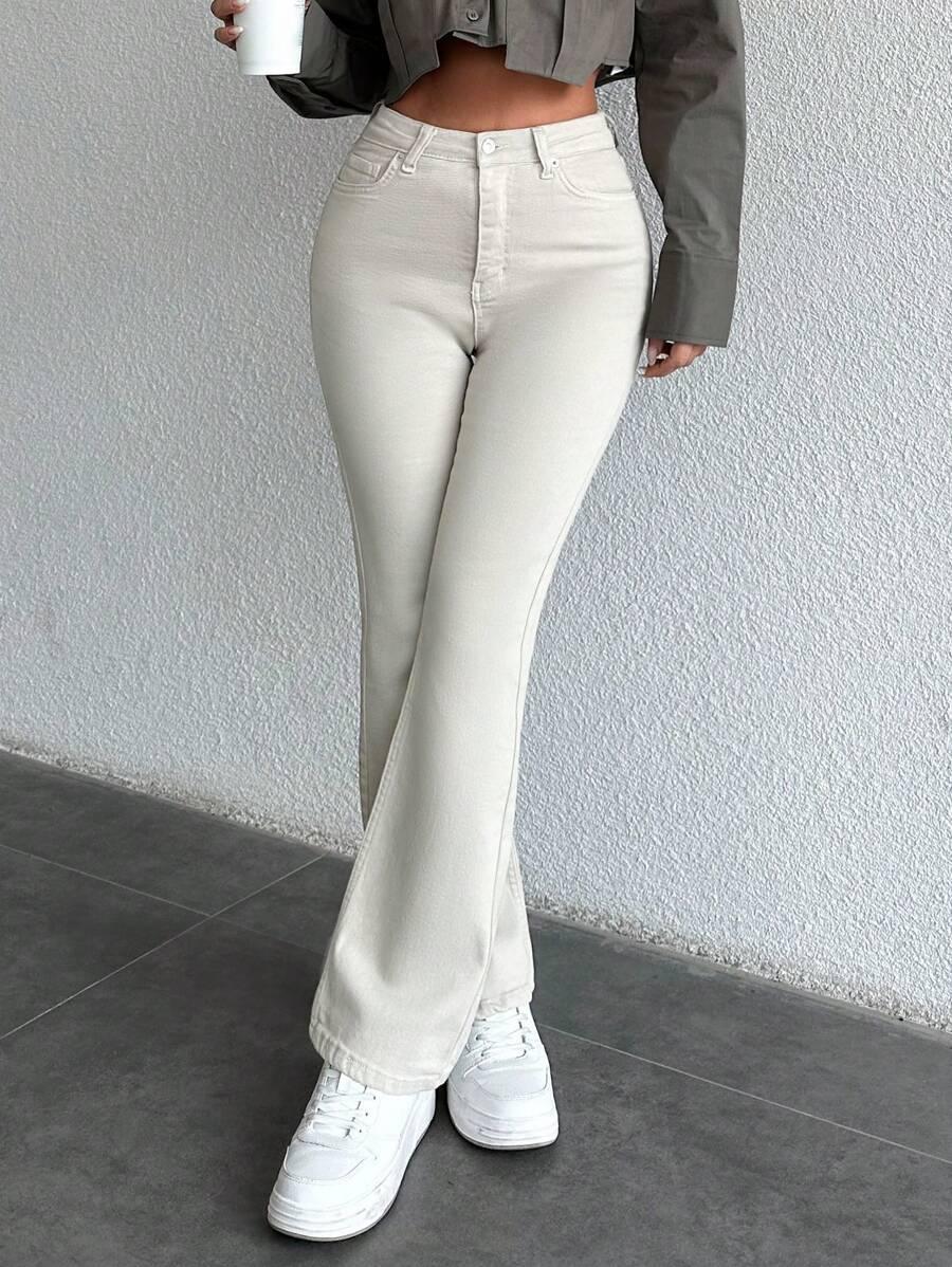 SPODNIE JEANS DZWONY WYSOKI STAN