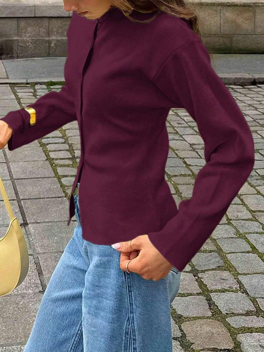 BORDOWY SWETER GUZIKI